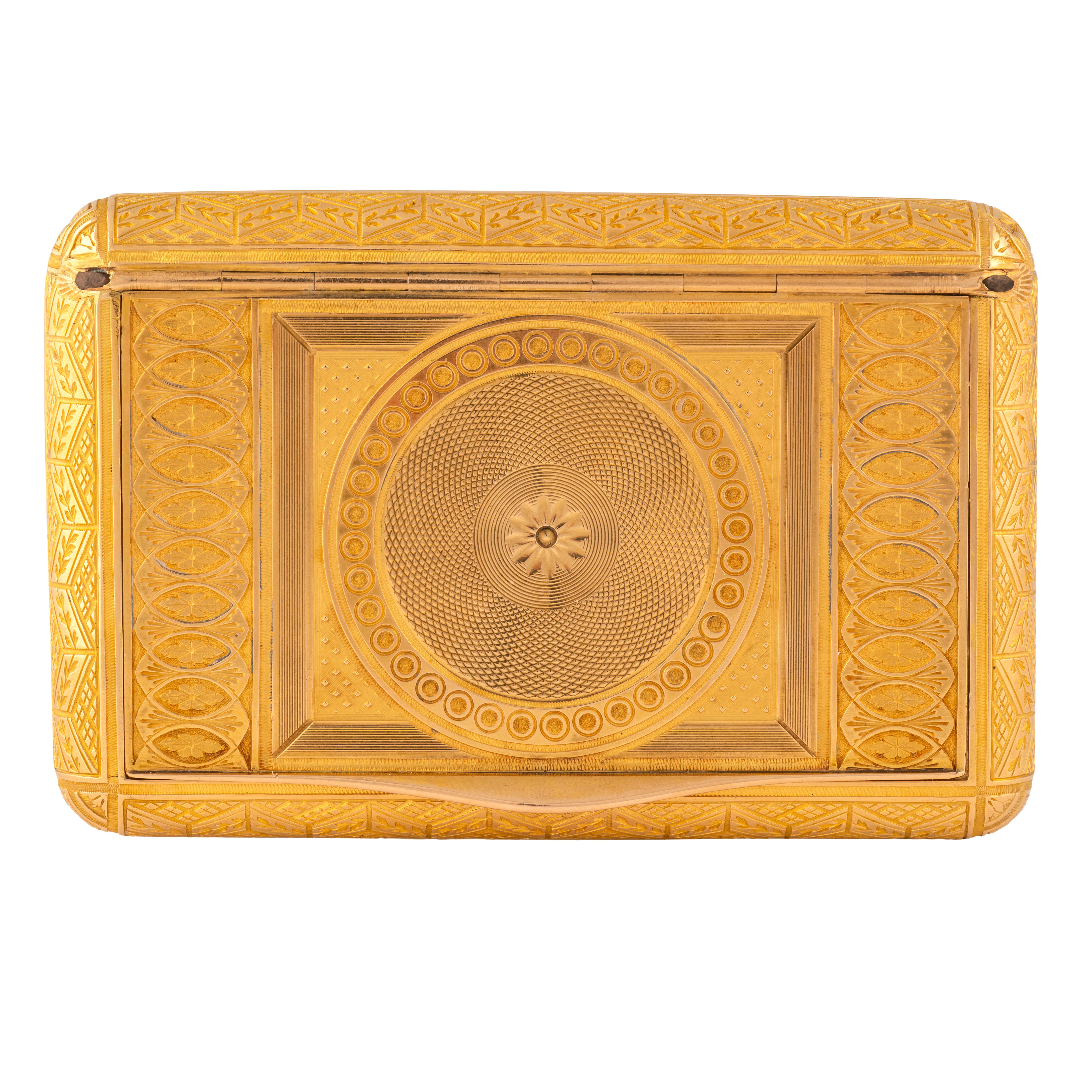 Russian Imperial-era Gold Snuff Box by Keibel, St. Petersburg, circa 1820 For Sale 2