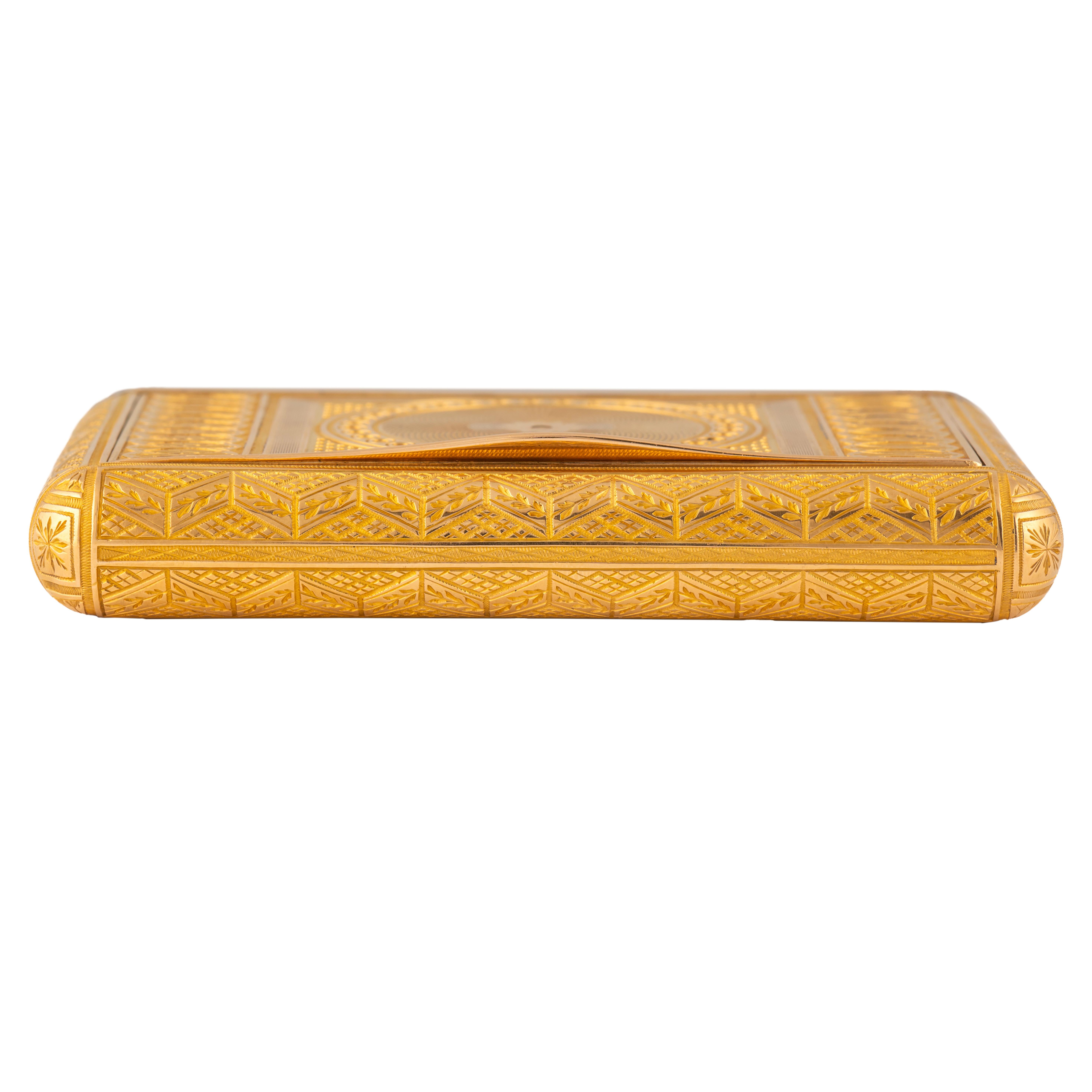 Russian Imperial-era Gold Snuff Box by Keibel, St. Petersburg, circa 1820 For Sale 3