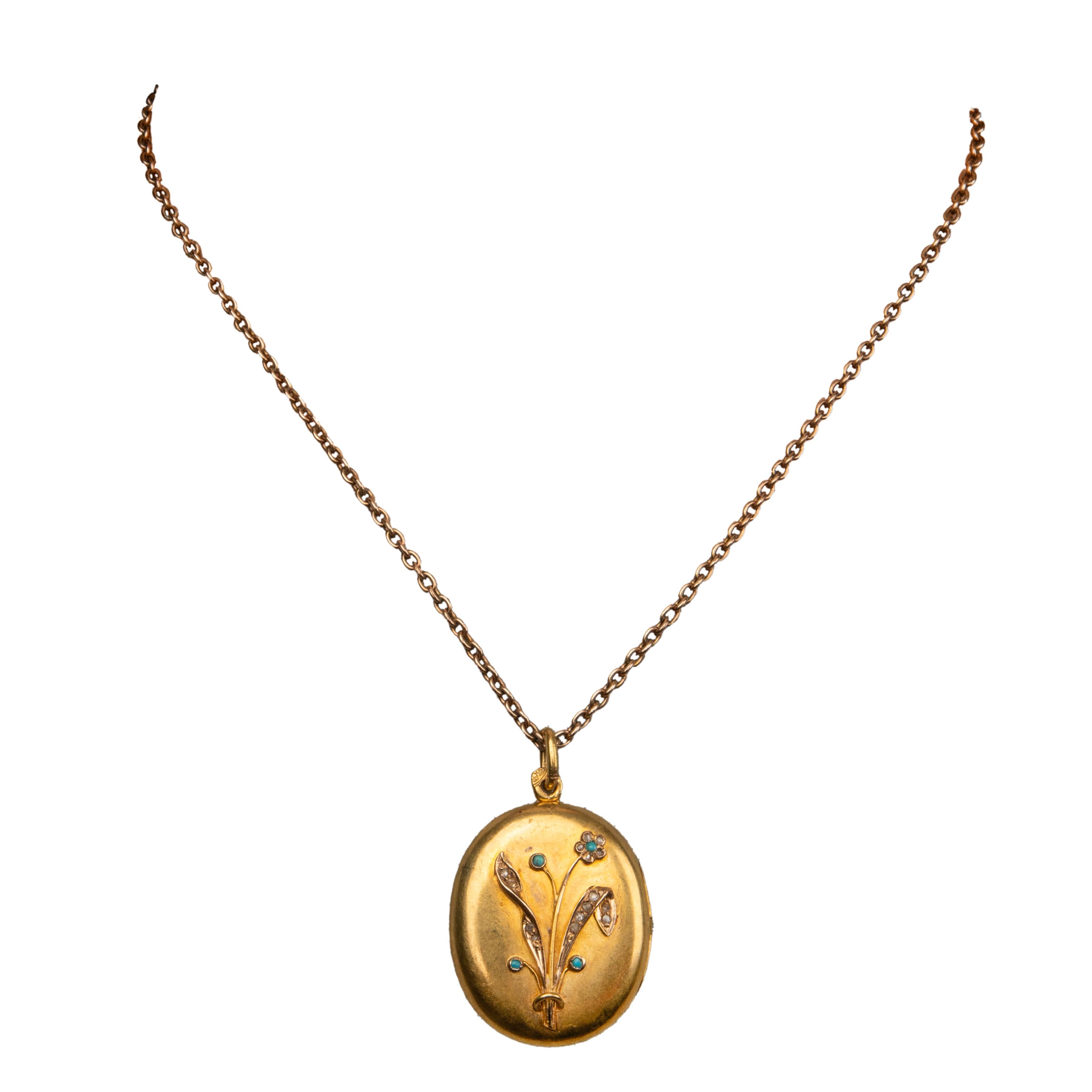Russische Gold-Türkis-Diamant-Medaille aus der Kaiserzeit, St. Petersburg, um 1900 4