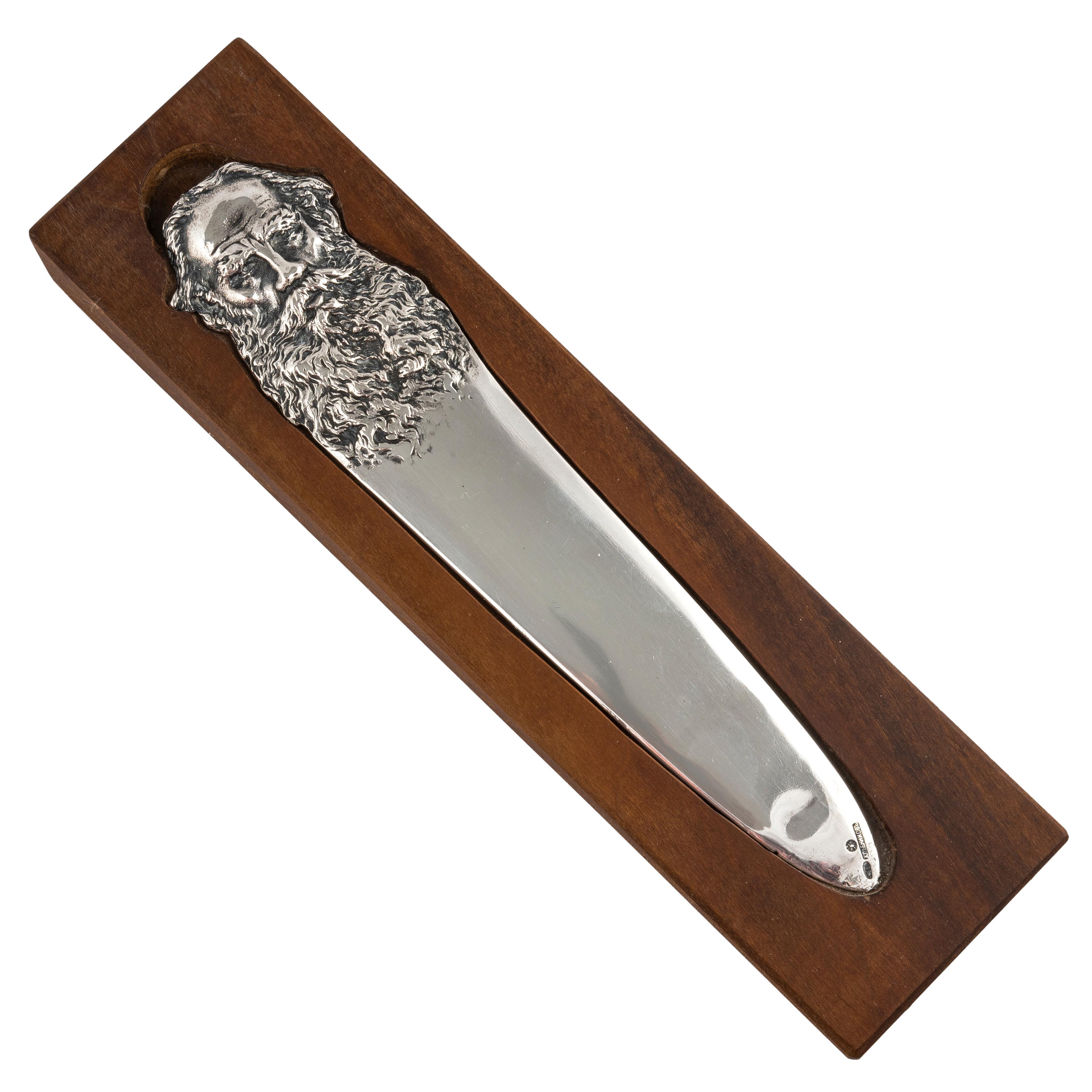 Women's or Men's  Russian Imperial-era Silver Tolstoy Novelty Paper Knife by Khlebnikov, 1910