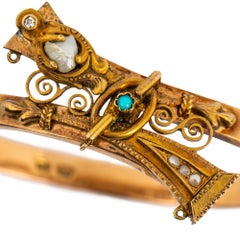 Russian Imperial-era Two Color Gold Pearl Bracelet, 1870s