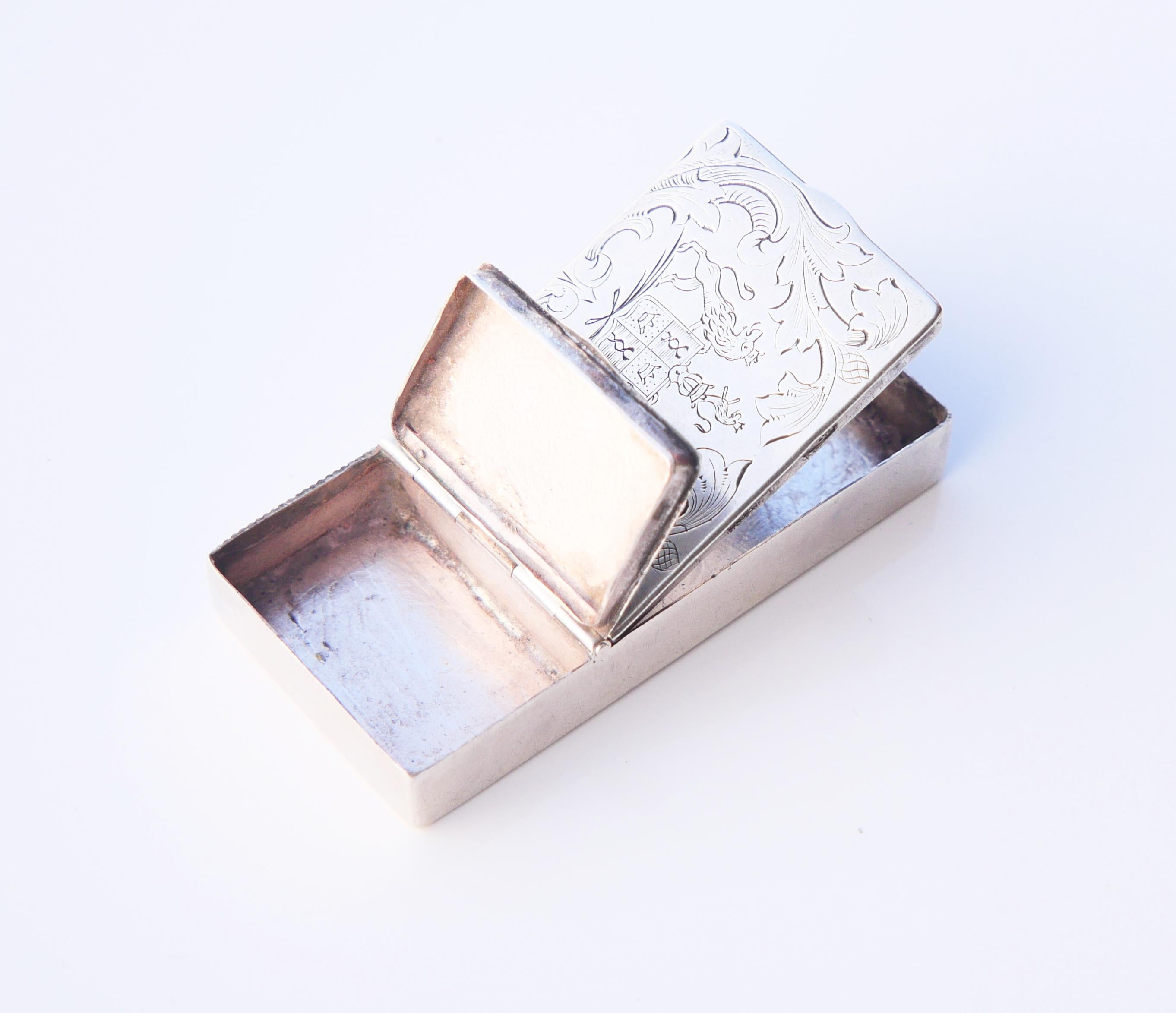 Russische kaiserliche Faberge Silber Pill Box Nussbaumstreuer massive 84 Silber / 30,5gr im Angebot 8