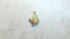 Russischer Kaiserlicher Vergoldeter Silber-Ei-Chrysopras-Anhänger, Werkmeister Henrik Wigström