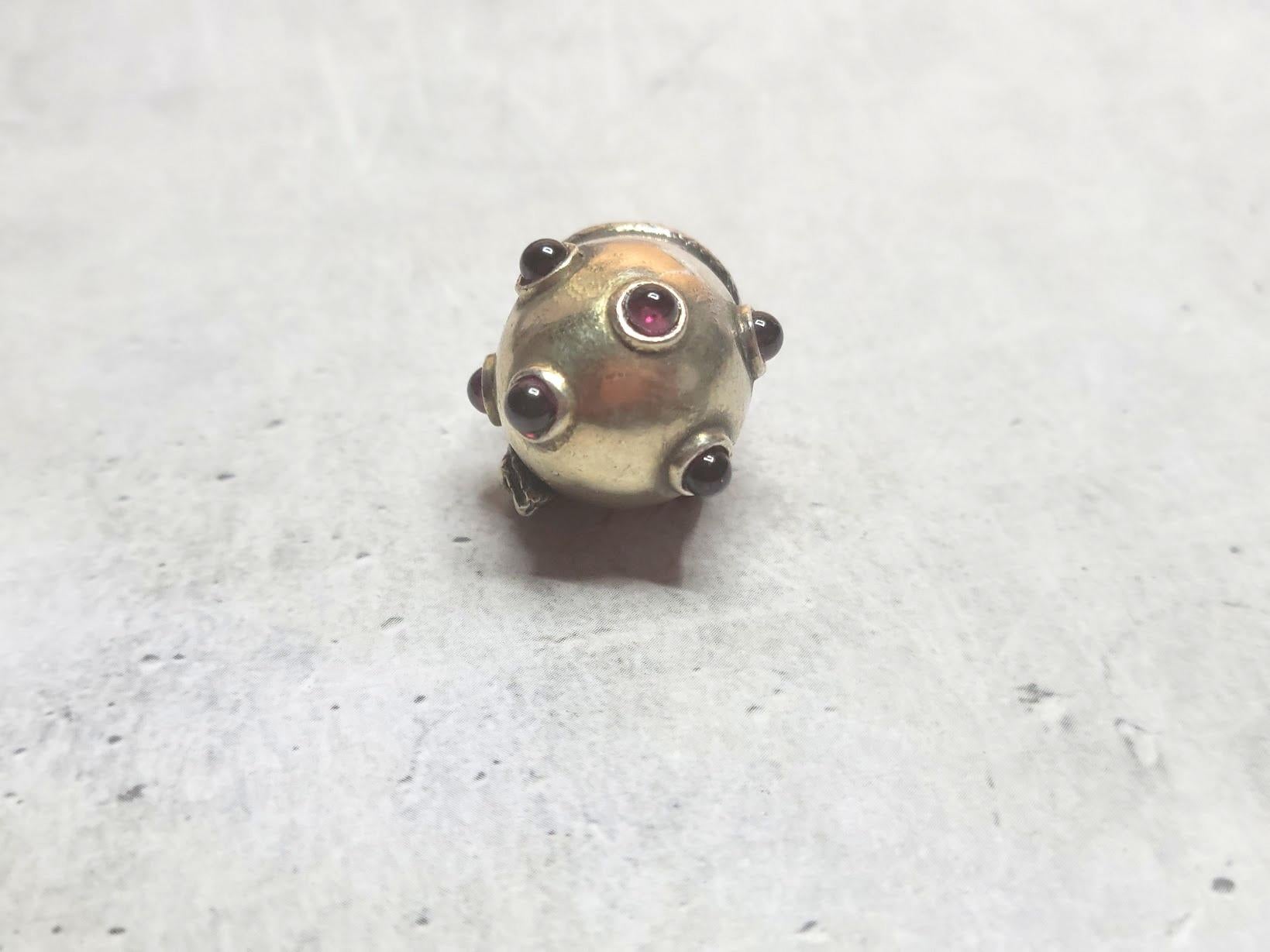Russian Imperial Gilt Silver Egg Snake Pendant, Workmaster Alfred Thielemann In Good Condition In Chesterland, OH