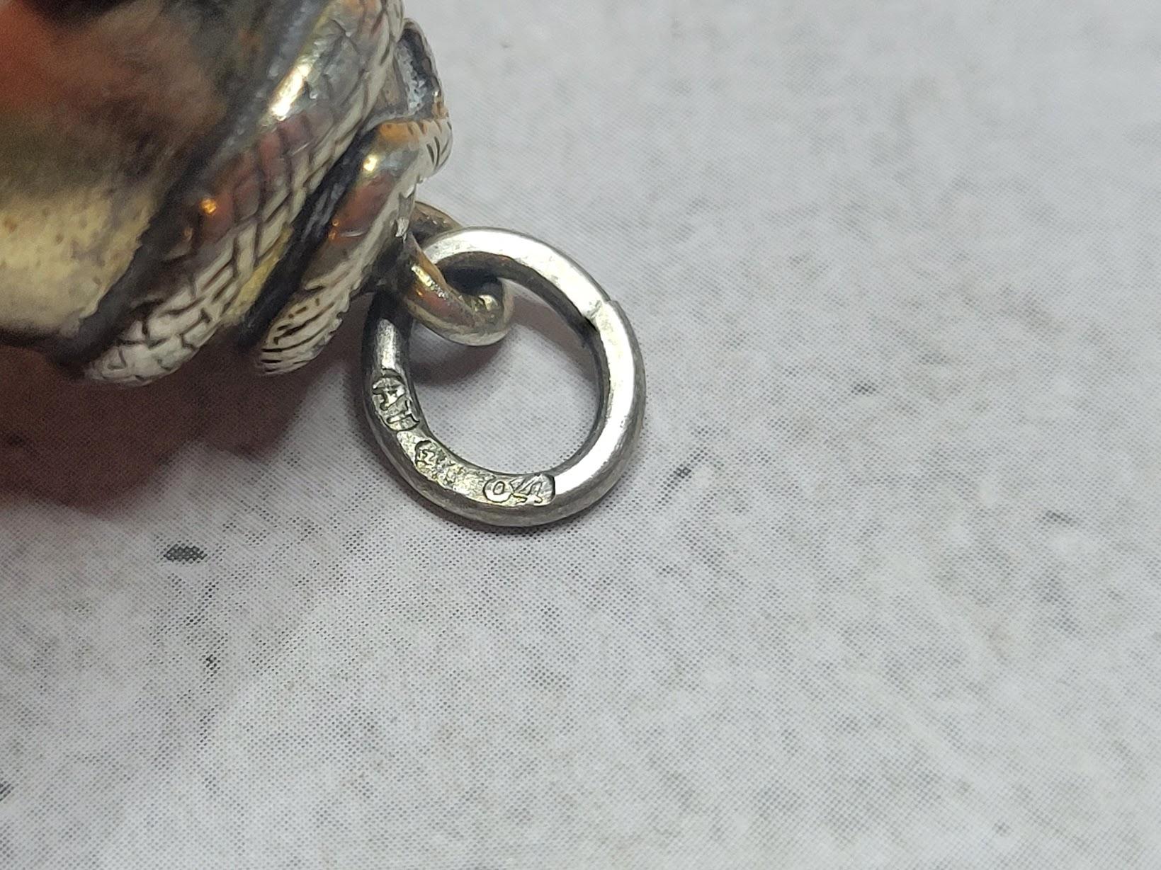 Russian Imperial Gilt Silver Egg Snake Pendant, Workmaster Alfred Thielemann 2