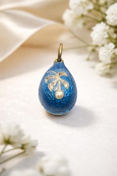 Russian Imperial Guilloche Egg Pendant, Workmaster Anders Johan Nevalainen