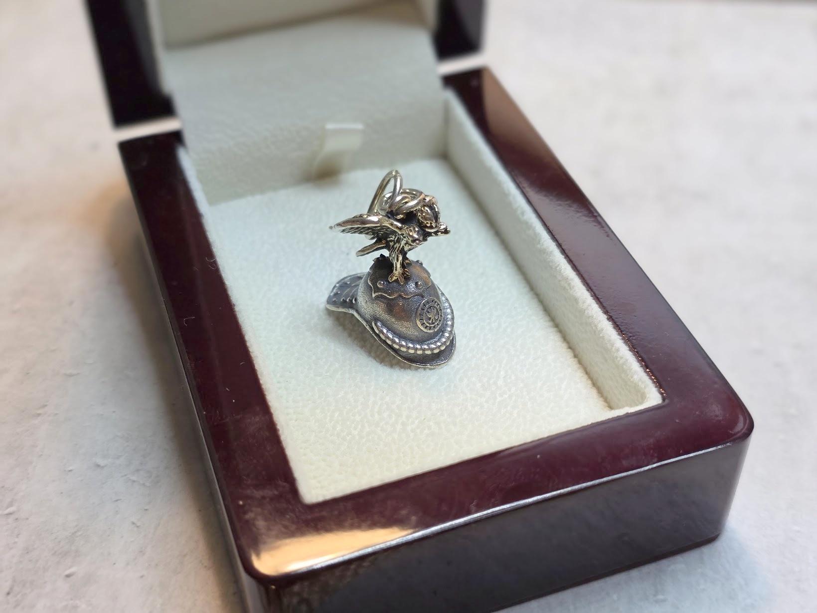 Russian Imperial Horse Guard Regiment Miniature Helmet Pendant For Sale 4