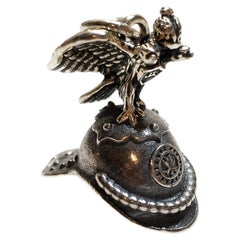 Russian Imperial Horse Guard Regiment Miniature Helmet Silver Pendant