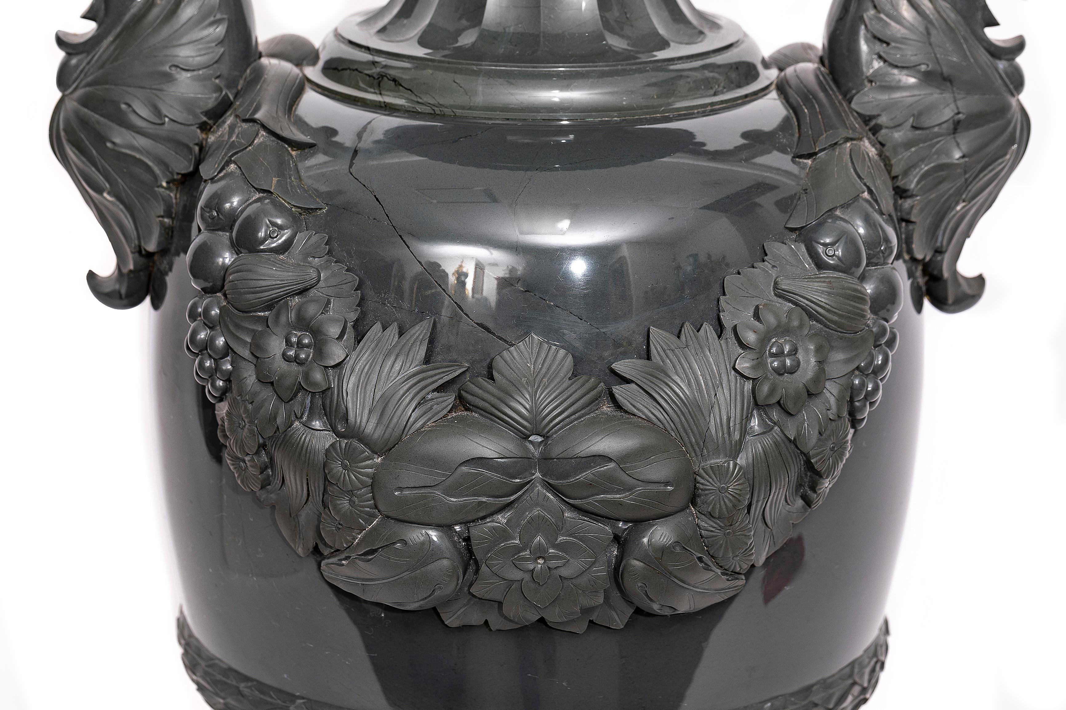 Russische kaiserliche Lapidarium Kalkan Jaspis bedeckt Vase Jekaterinburg Workshops 1887 im Angebot 4