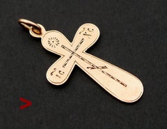 Crocifisso Ortodosso Antico Solido 56 / Oro 14K /4.5cm / 4.2gr