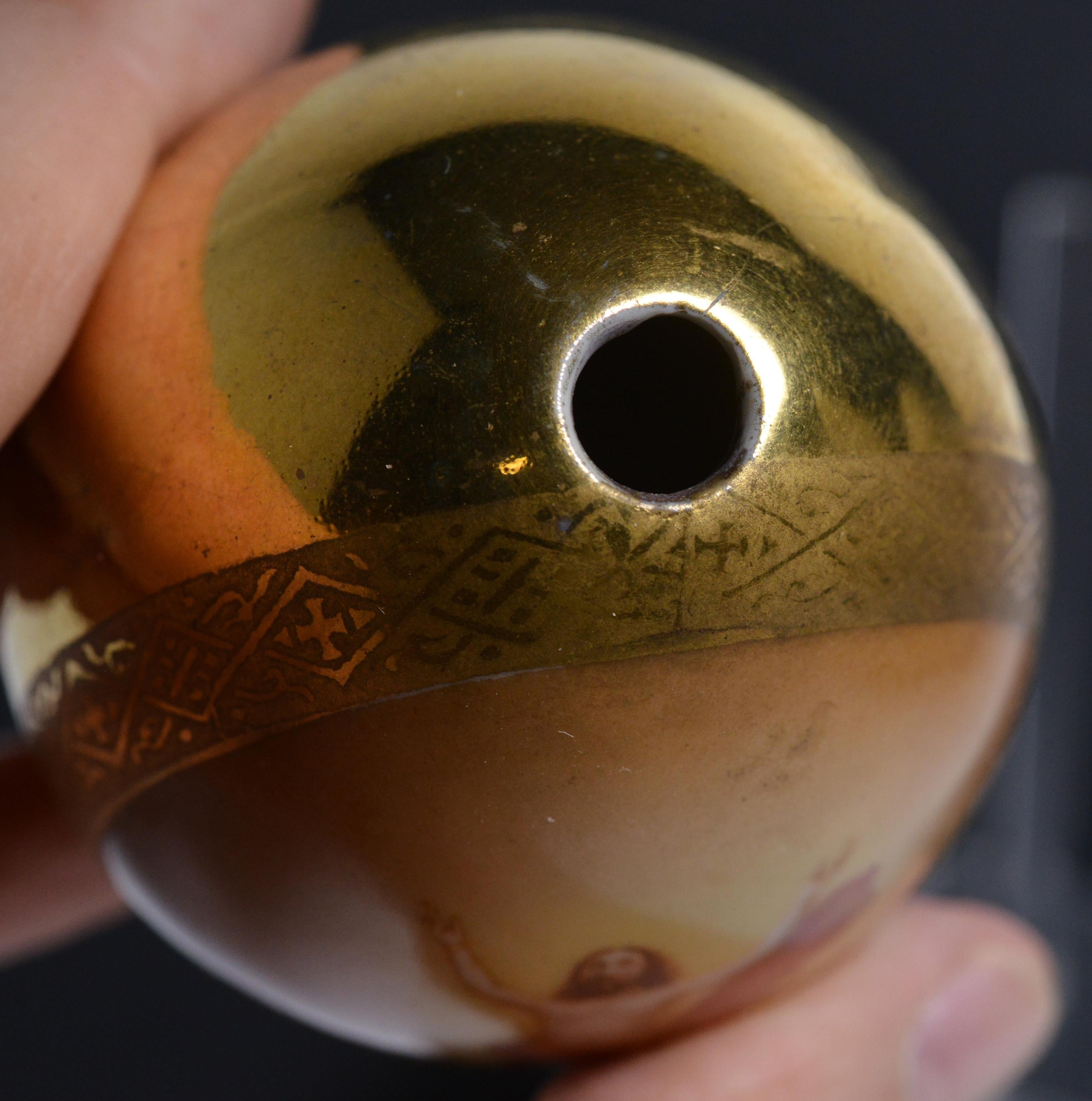 Gold Russian Imperial Porcelain Easter Egg 19th century Rising Christ For Sale