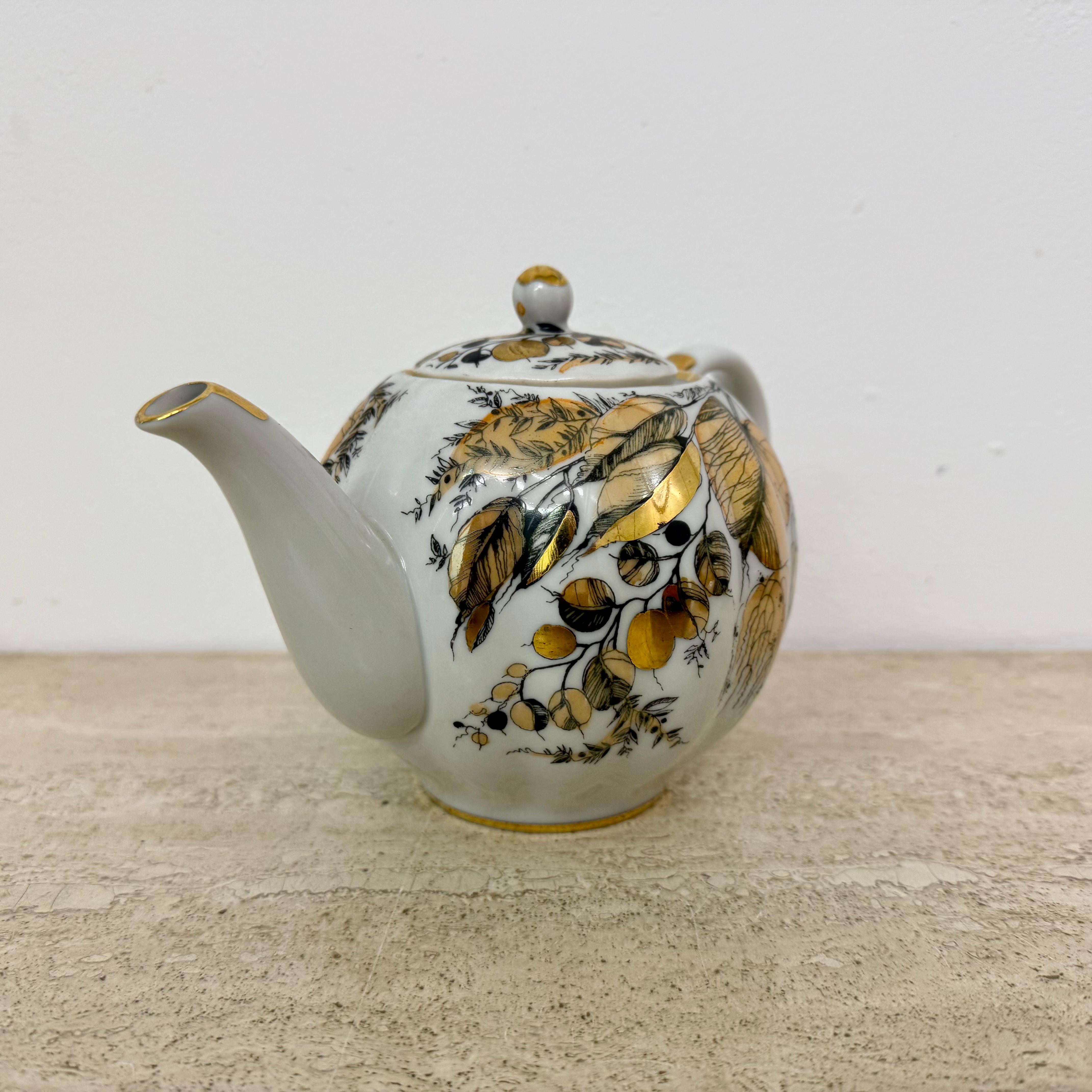 Russian imperial porcelain Tea set Lomonosov made in USSR Golden Autumn For Sale 13