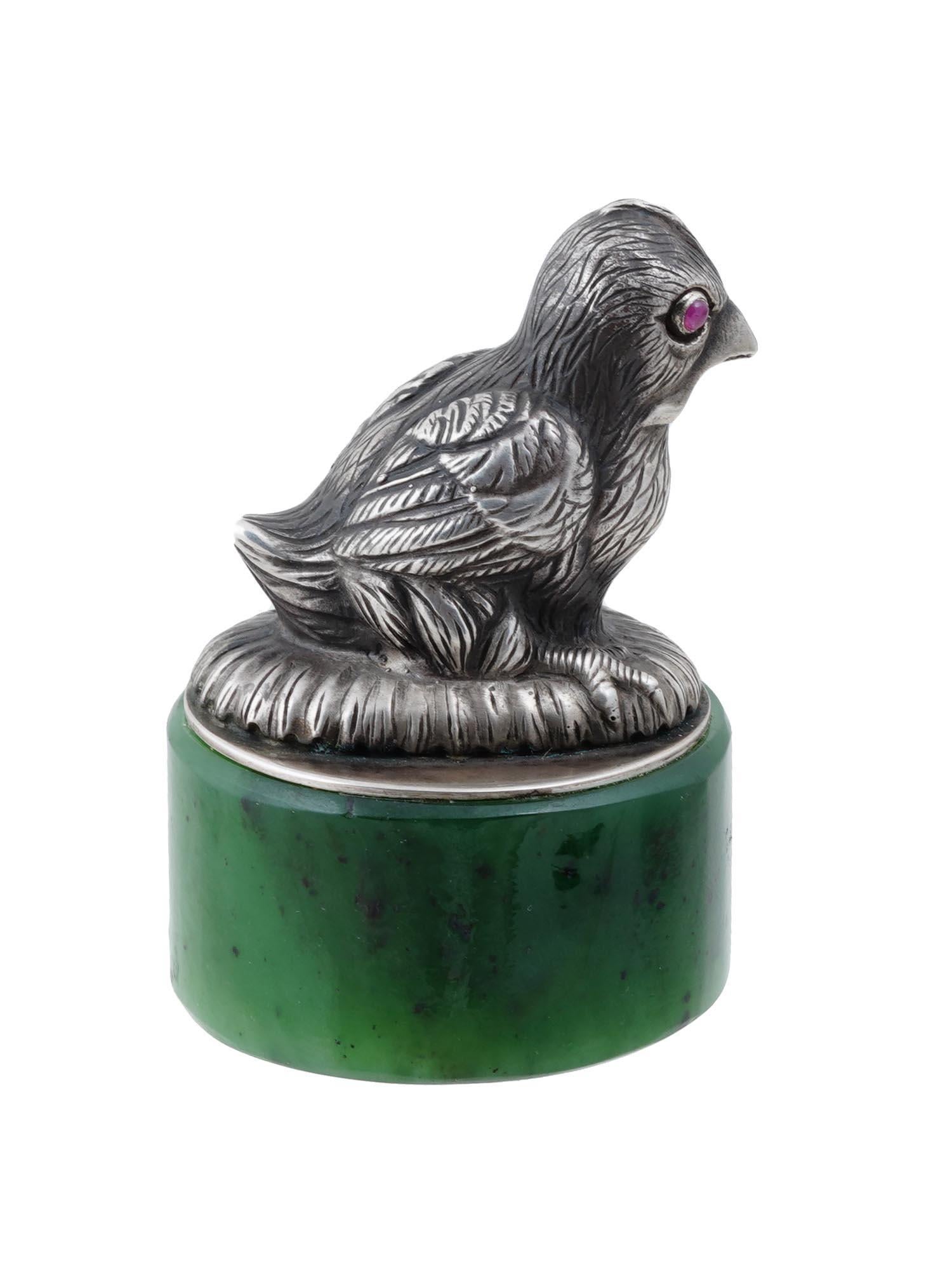 Impero russo Figurina di uccello in argento imperiale russo, 6° Artel in vendita