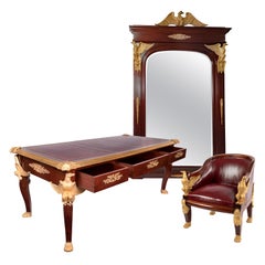 Russian Imperial Style Desk, Chair, and Mirror