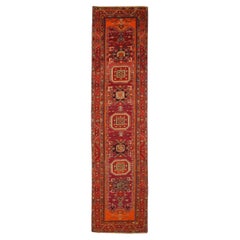 Tapis de course russe Karabagh - Laine orange rose rouge 73399
