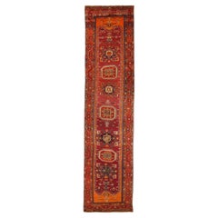 Tapis de course russe Karabagh - Laine orange rose rouge 73400
