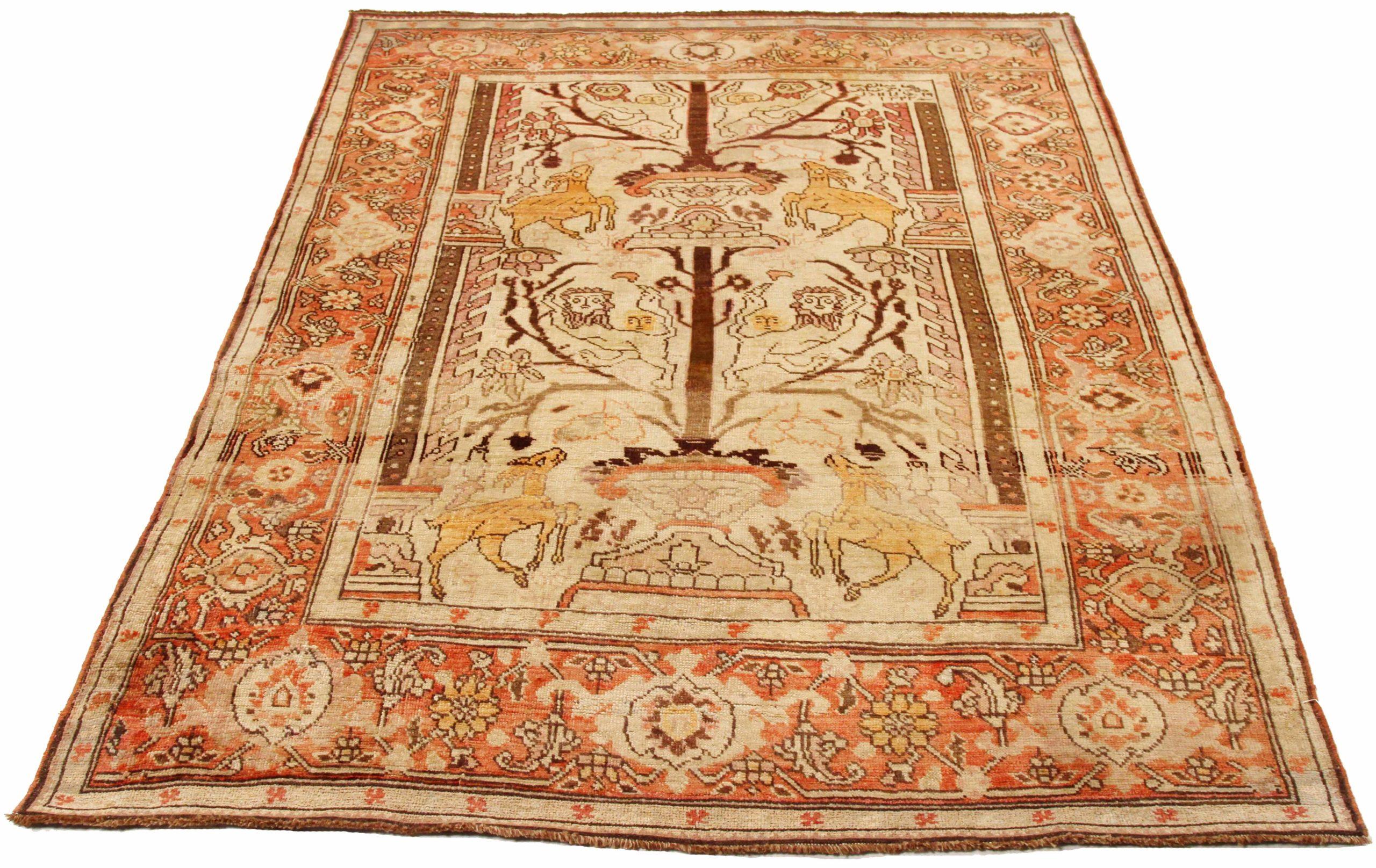 Discover the elegance of Russian Karabagh featuring Small Rug in Circa 1880. Designed with Wool and BrownIvoryPink, this exclusive design is perfect for enhancing your space.