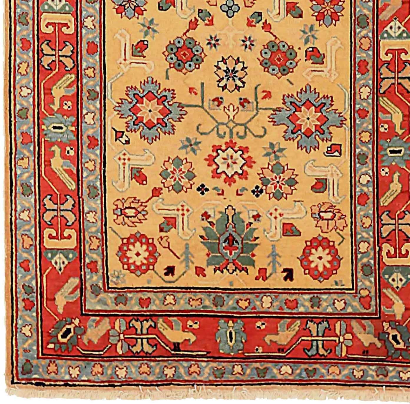 Russischer Karabagh Kleiner Teppich CIRCA 1910 - Wolle Blau Rot Gelb 72196 im Zustand „Hervorragend“ im Angebot in Dallas, TX