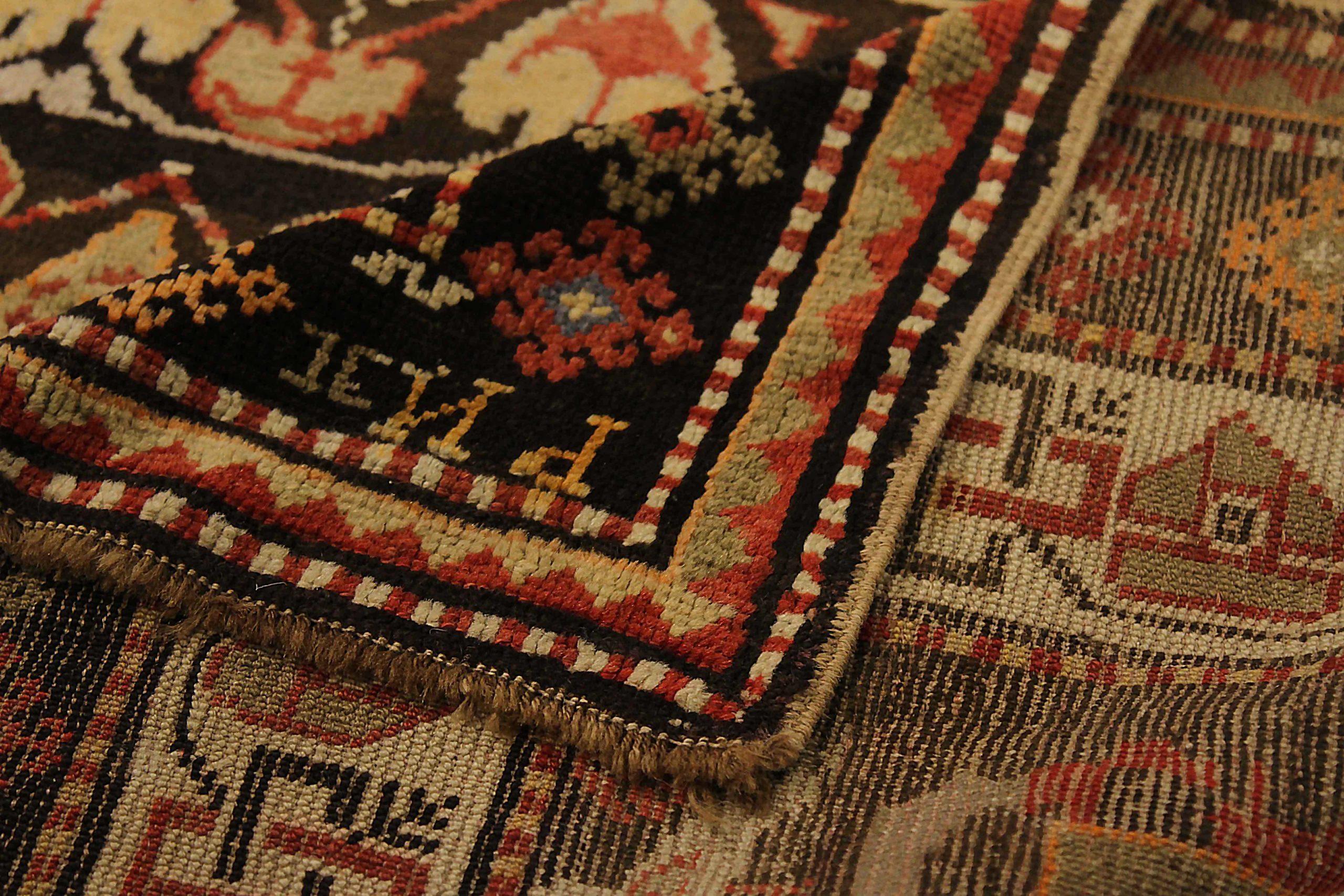 Russischer Karabagh Kleiner Teppich CIRCA 1910 - Wolle Braun Elfenbein Rot 72786 (20. Jahrhundert) im Angebot