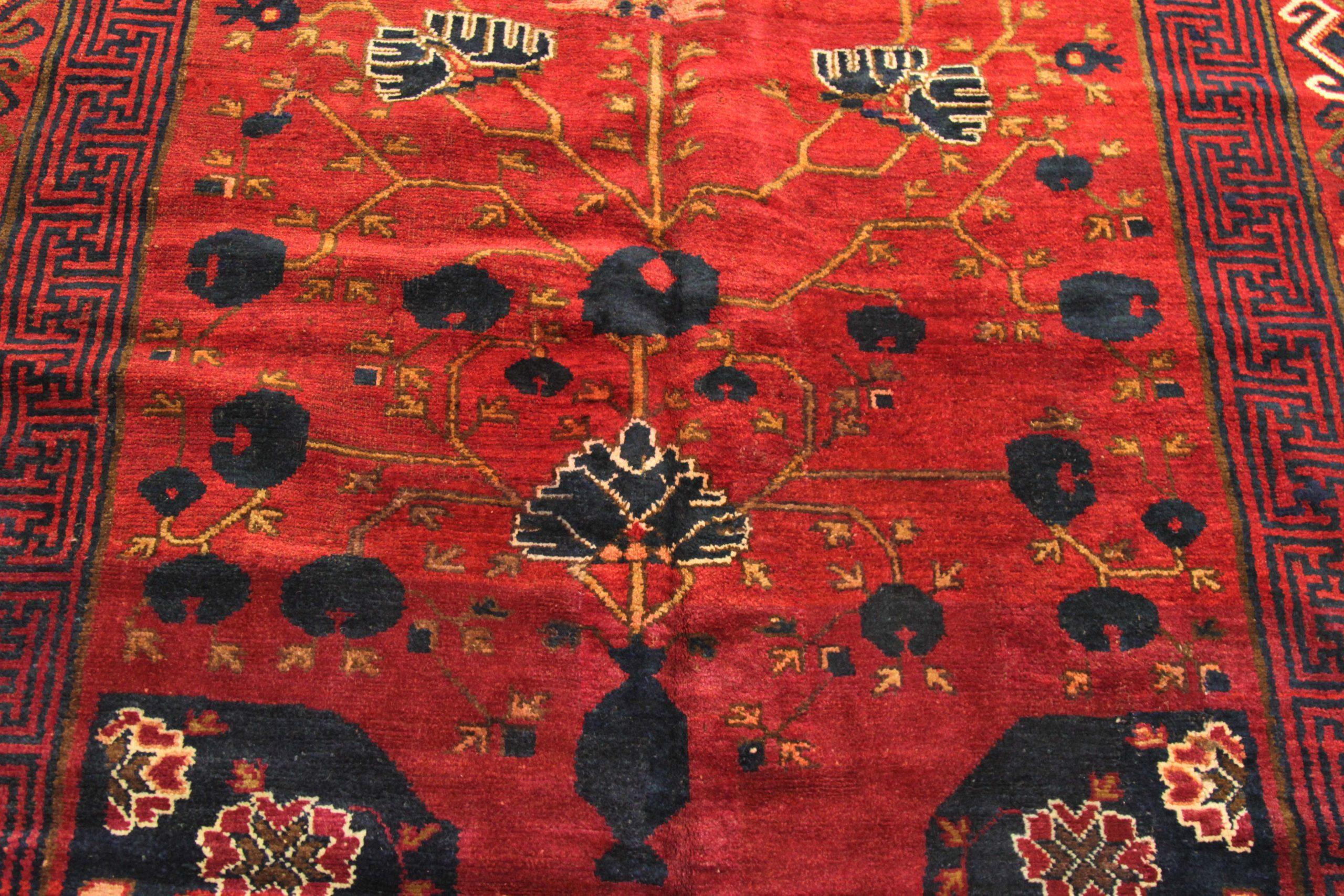 Russe Tapis russe Khotan - Laine Noir Rouge 73807 en vente