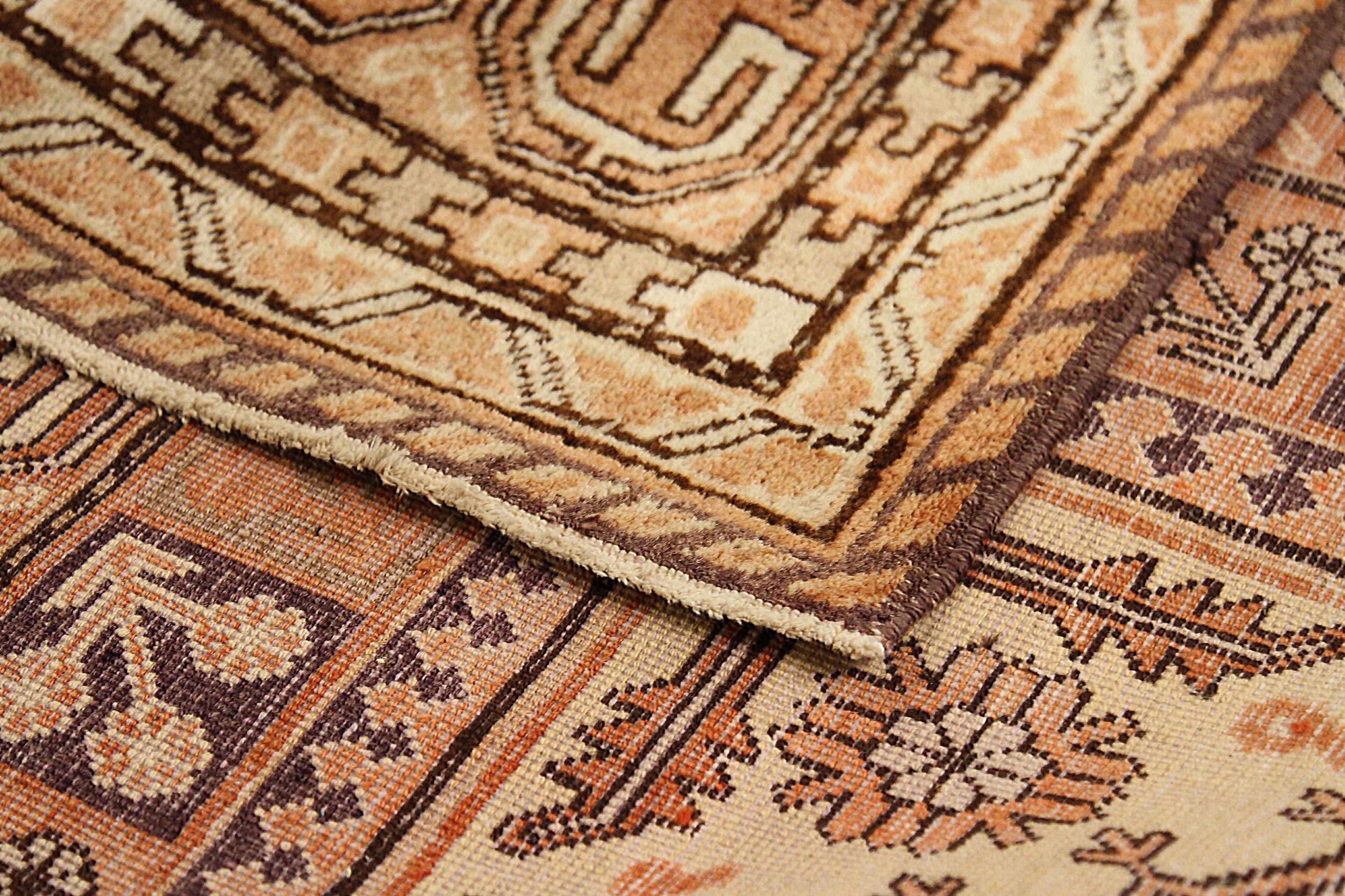 Tapis russe Khotan - Laine Brown Ivoire Orange 71863 Excellent état - En vente à Dallas, TX