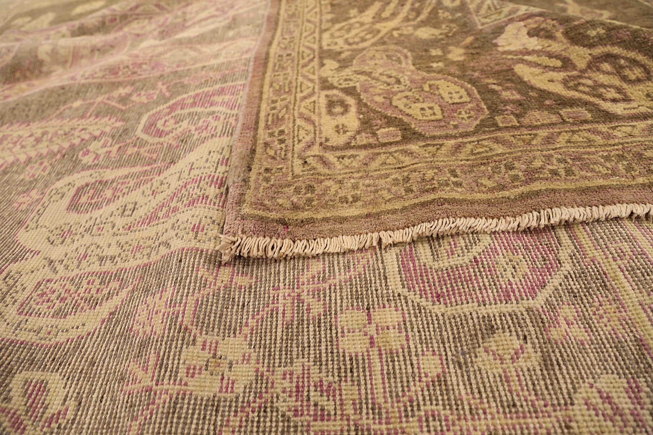 Tapis russe Khotan - Laine Brown Ivoire Rouge Taupe 72745 Excellent état - En vente à Dallas, TX