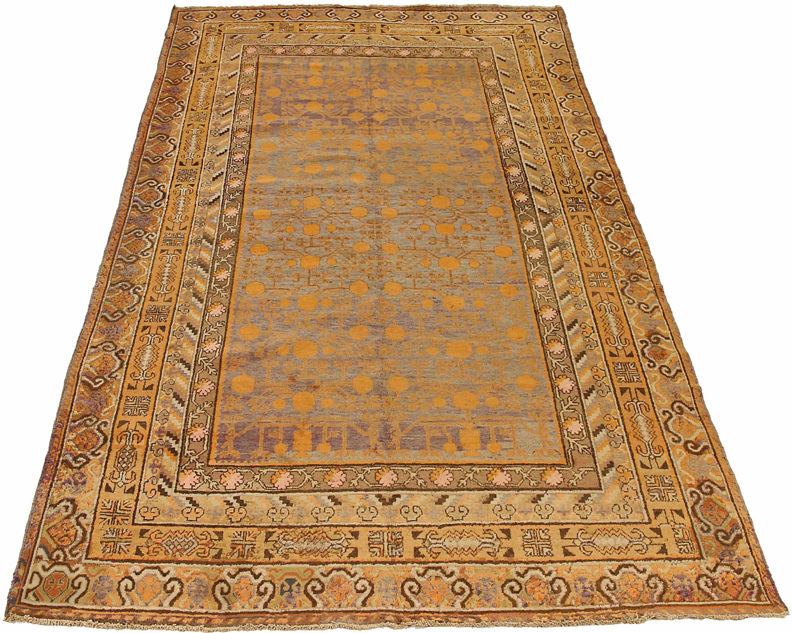 Discover the elegance of Russian Khotan featuring Area Rugs in Circa 1880. Designed with Wool and IvoryPurpelYellow, this exclusive design is perfect for enhancing your space.