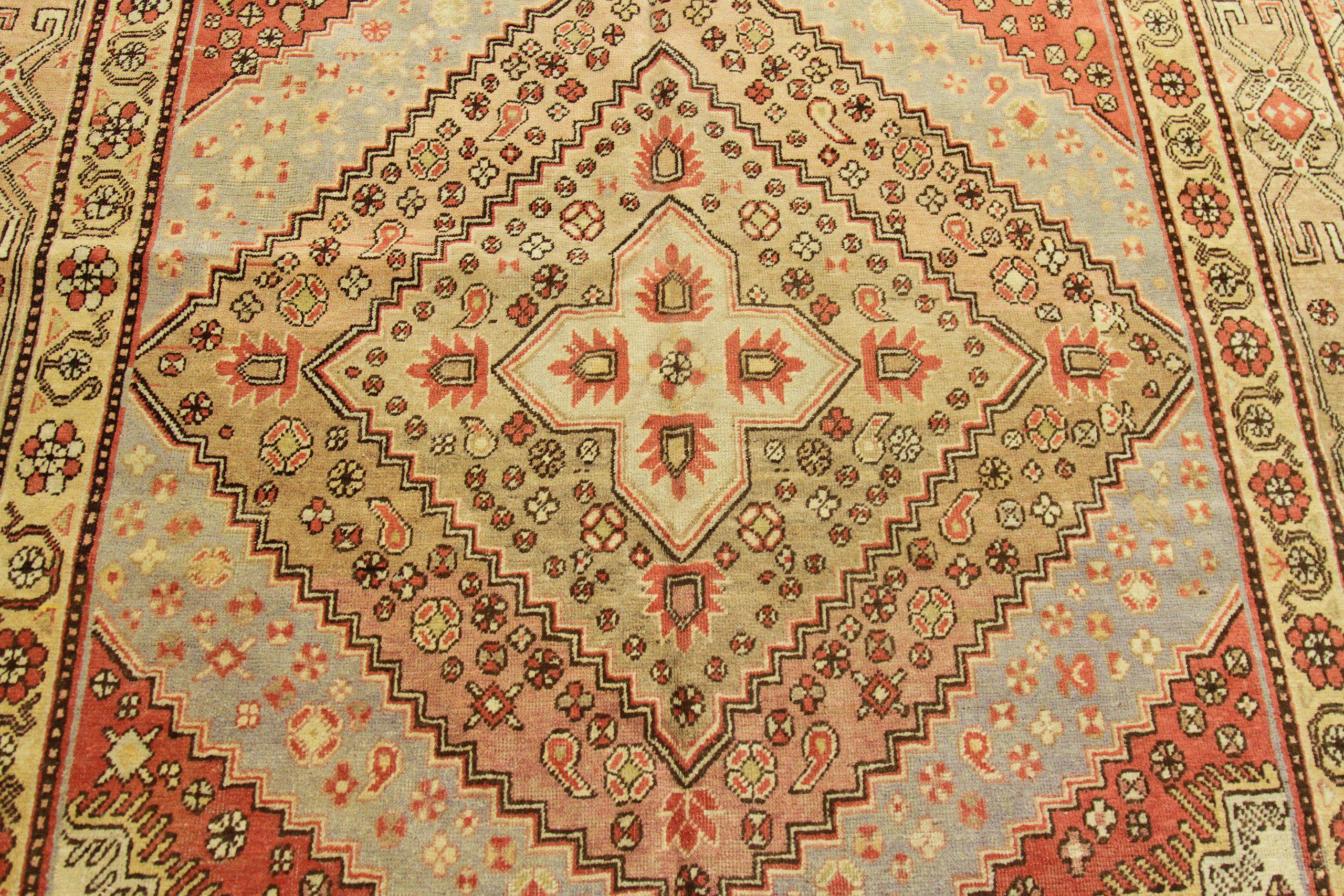 Tapis russe Khotan Circa 1910 - Laine Brown Ivoire Rouge 72742 Excellent état - En vente à Dallas, TX