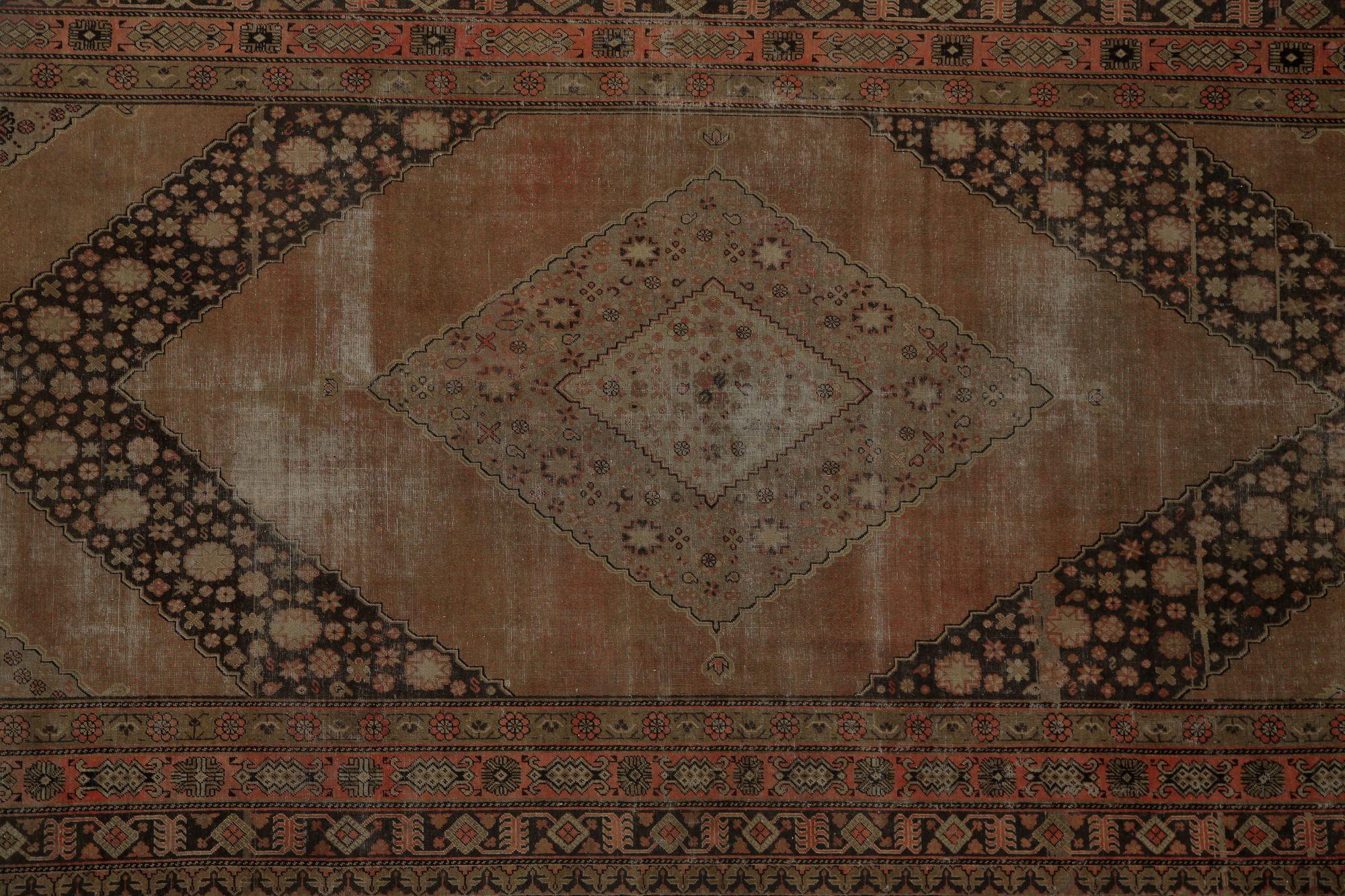 Russische Khotan Teppiche - Wolle Braun Rosa Taupe Design - 97994 im Zustand „Hervorragend“ im Angebot in Dallas, TX