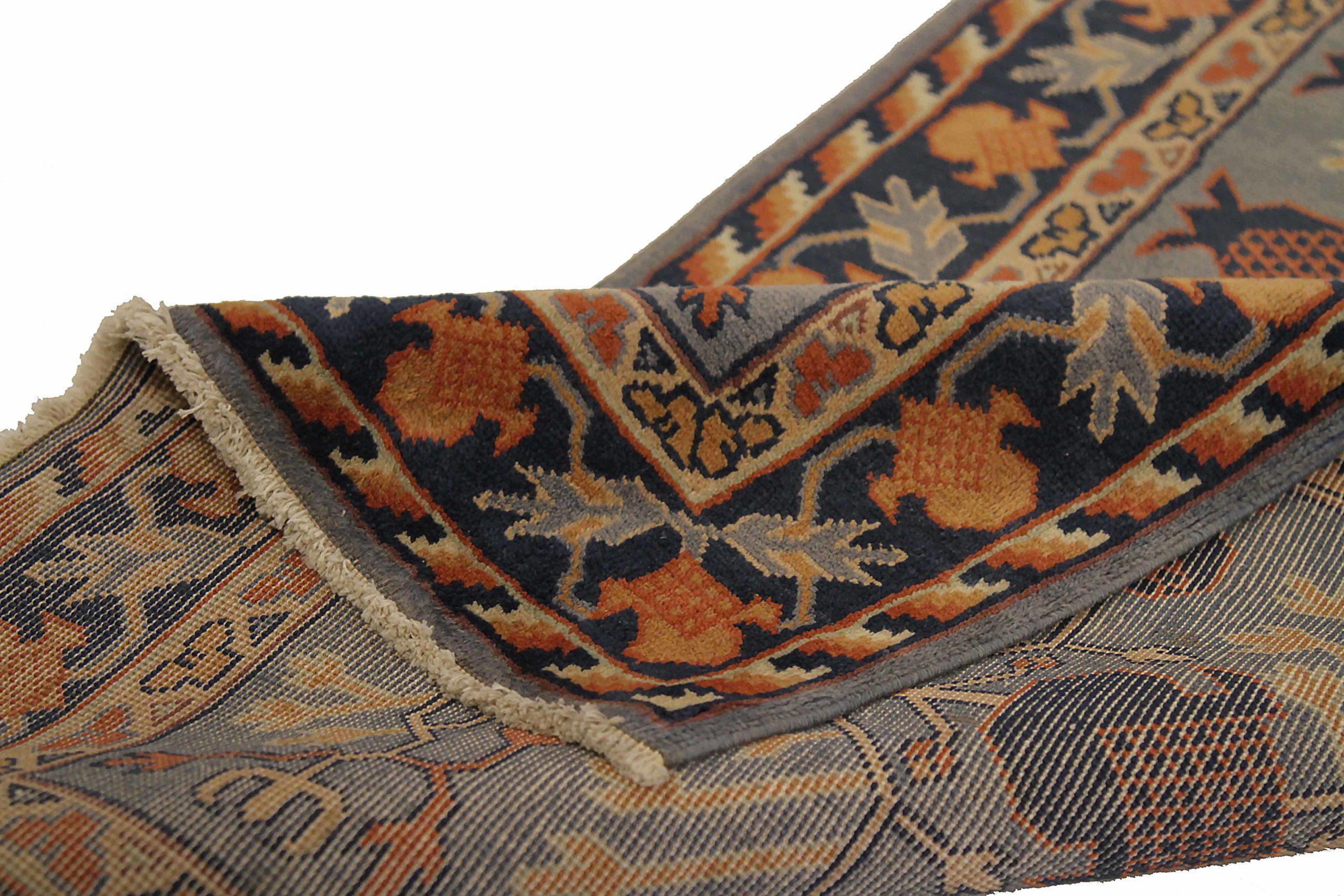 Tappeto russo Khotan Circa 1910 - Lana Grigio Blu Navy Giallo 73239 In condizioni ottime in vendita a Dallas, TX