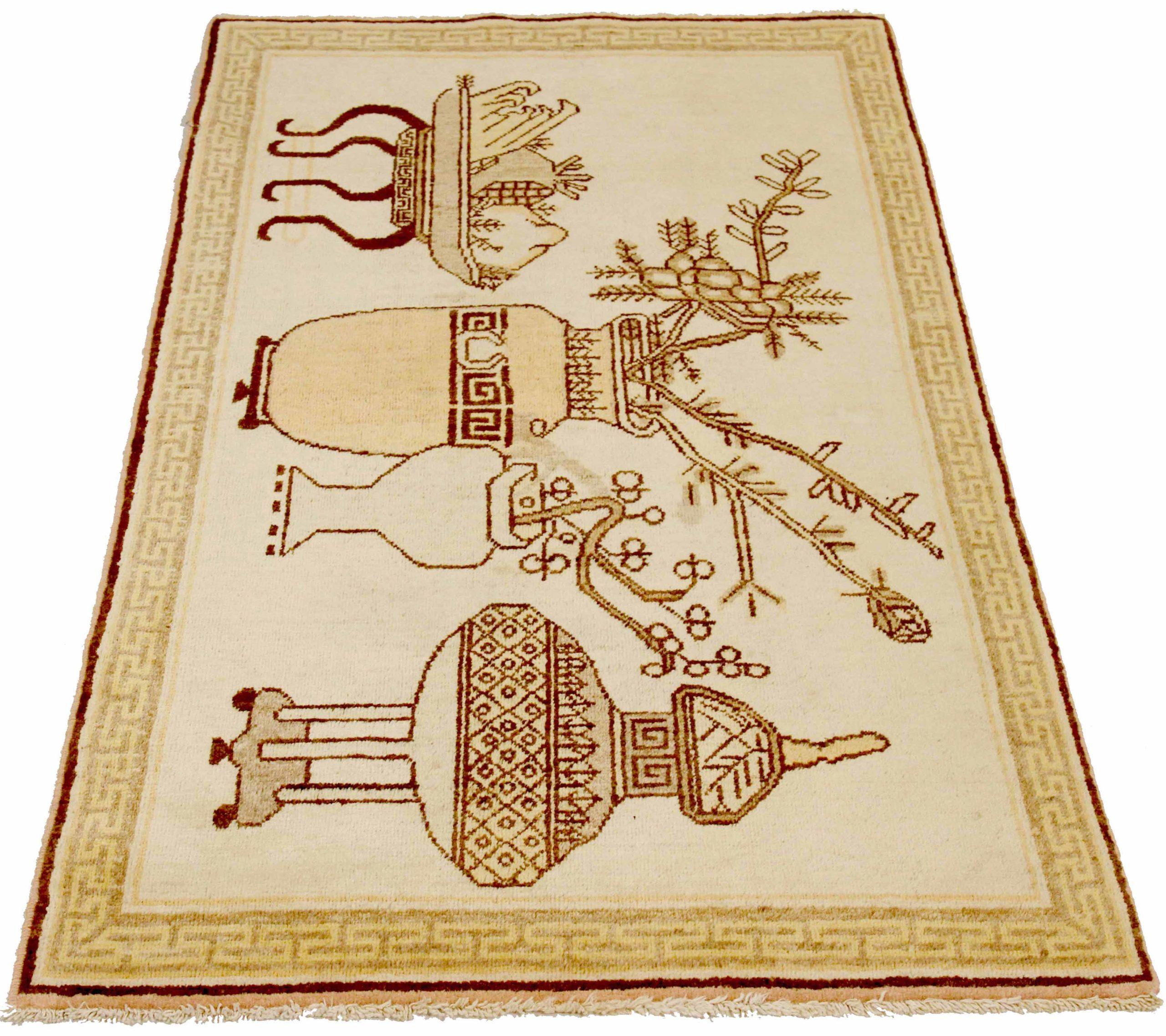 Discover the elegance of Russian Khotan featuring Small Rug in Circa 1880. Designed with Wool and IvoryYellow, this exclusive design is perfect for enhancing your space.