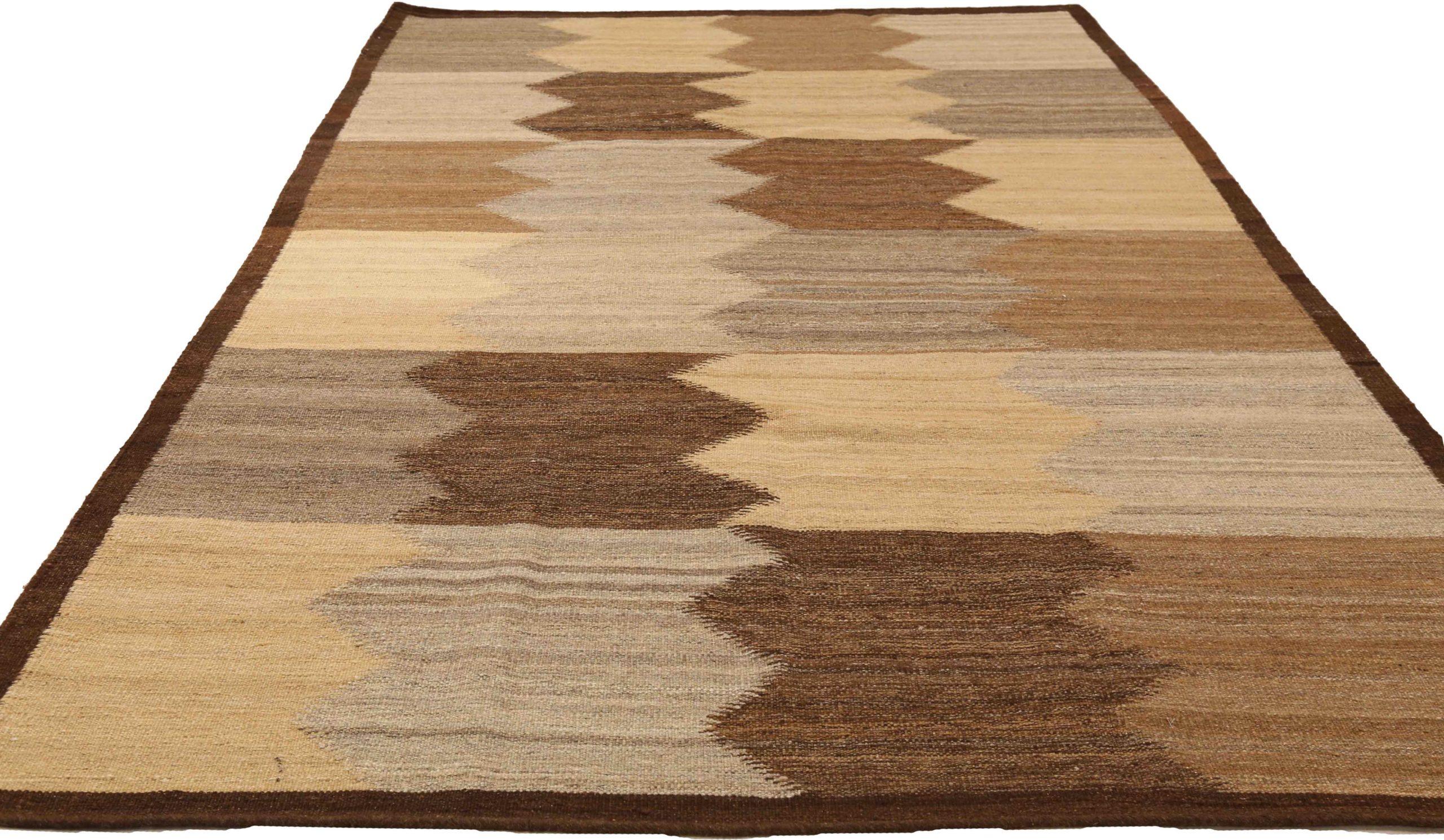 Discover the elegance of Russian Kilim featuring Area Rugs in Circa 1970. Designed with Wool and BrownIvoryTaupeYellow, this exclusive design is perfect for enhancing your space.