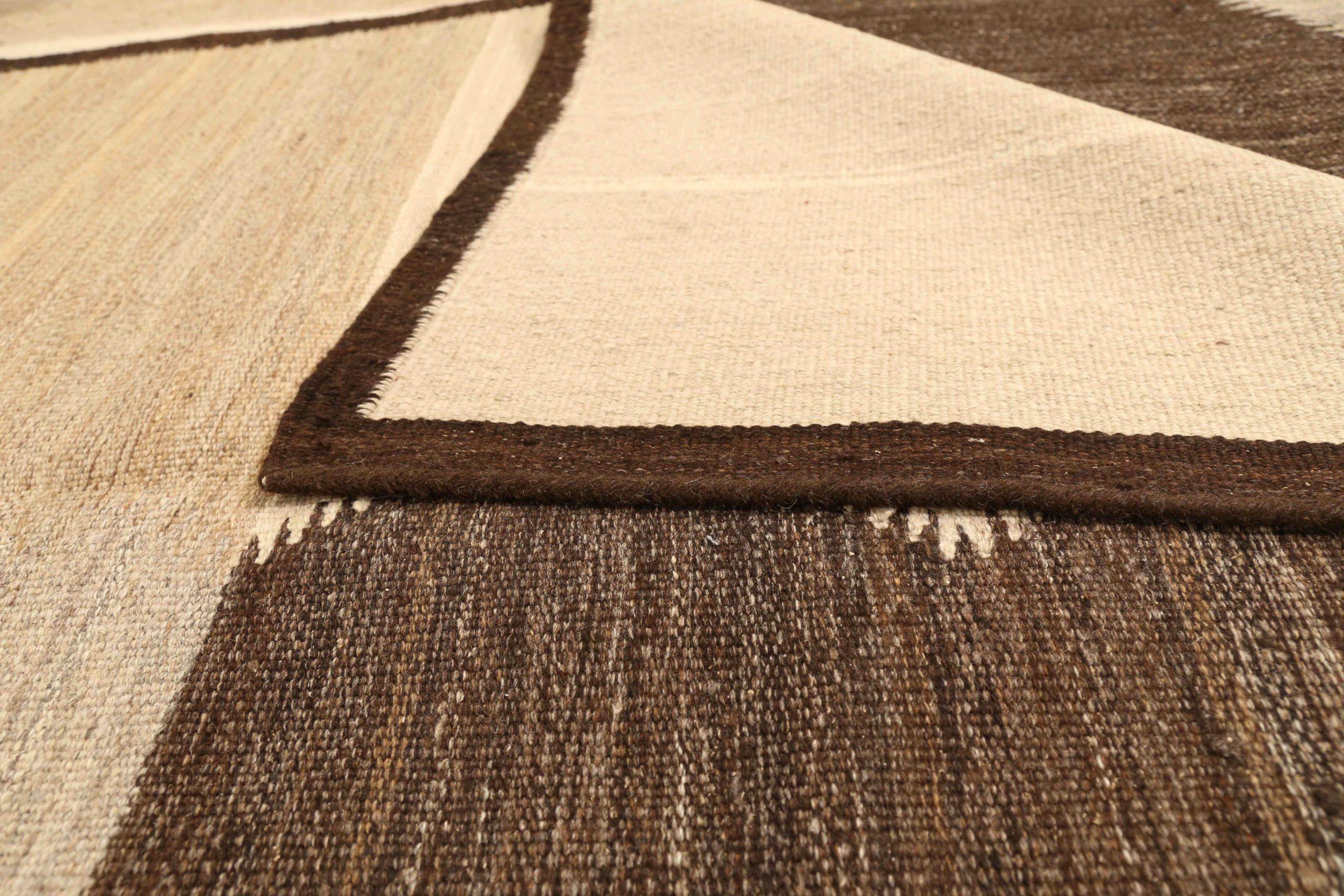 Tappeti russi & Kilim Circa 1970 - Lana Marrone Avorio Terracotta 72933 In condizioni ottime in vendita a Dallas, TX