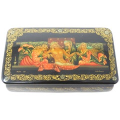 Russian Lacquer Box of the Removal of Christ from the Cross