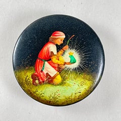 Russian Lacquer Fedoskino Box, Prince Ivan & The Princess Frog