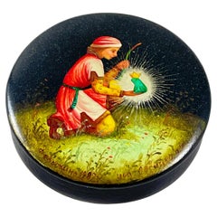 Russian Lacquer Fedoskino Box, Prince Ivan & The Princess Frog