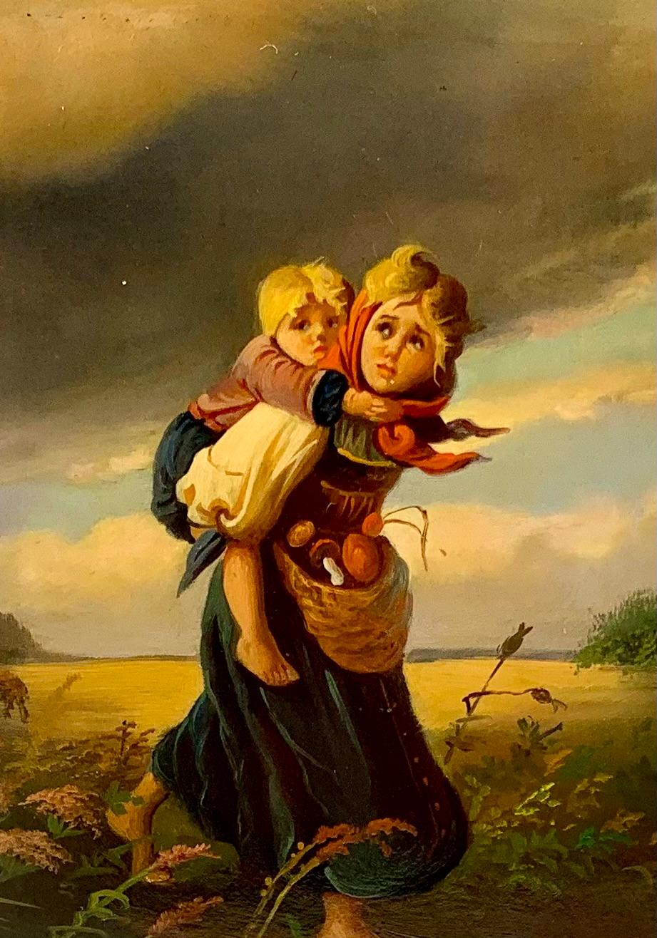 Scatola laccata russa Fedoskino dipinta a mano, dopo Makovsky da Belosvetova, 1966 in vendita 5