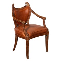 Russian Leather Upholstered Armchair