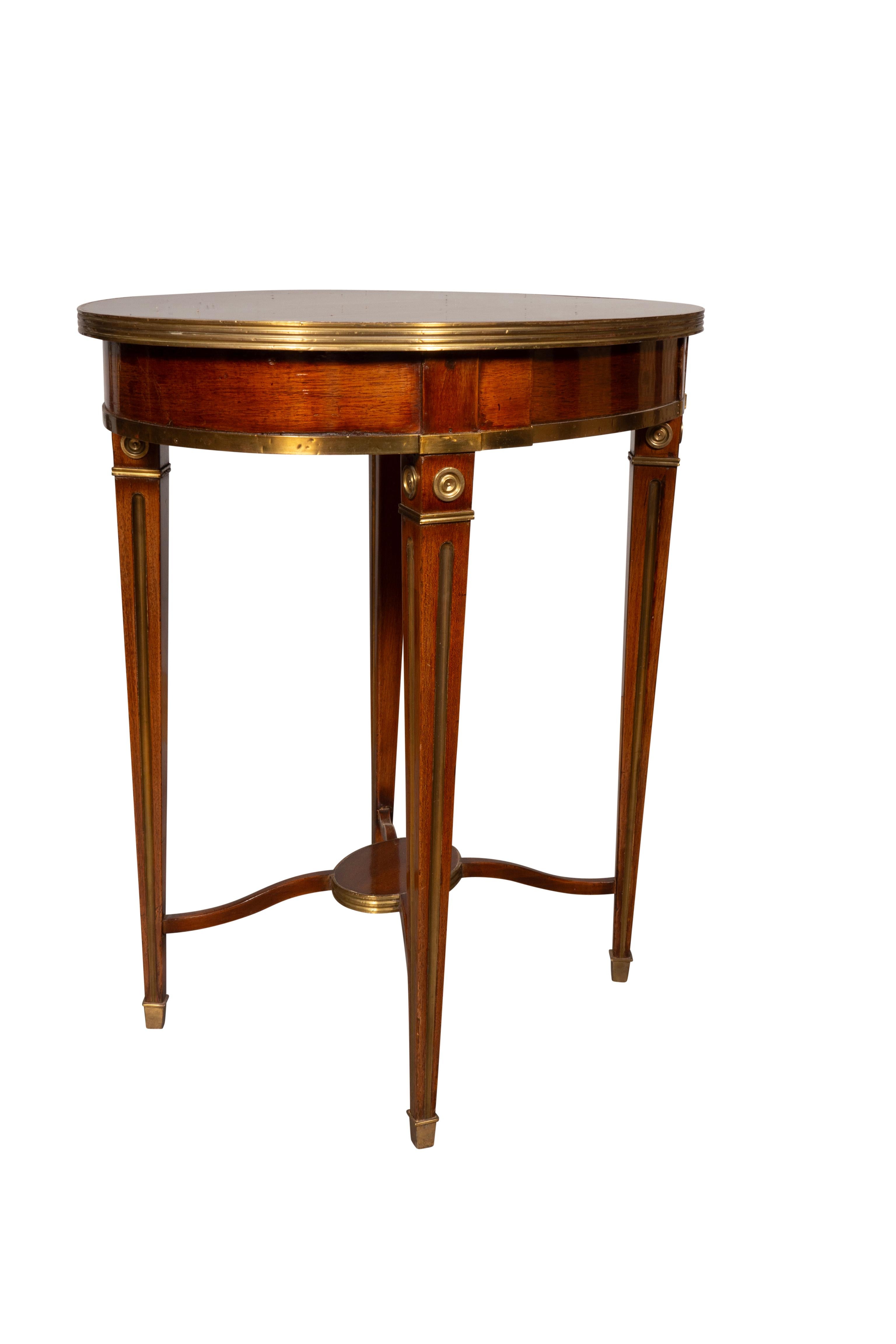 Neoclassical Russian Mahogany And Brass Mounted Occasional Table For Sale