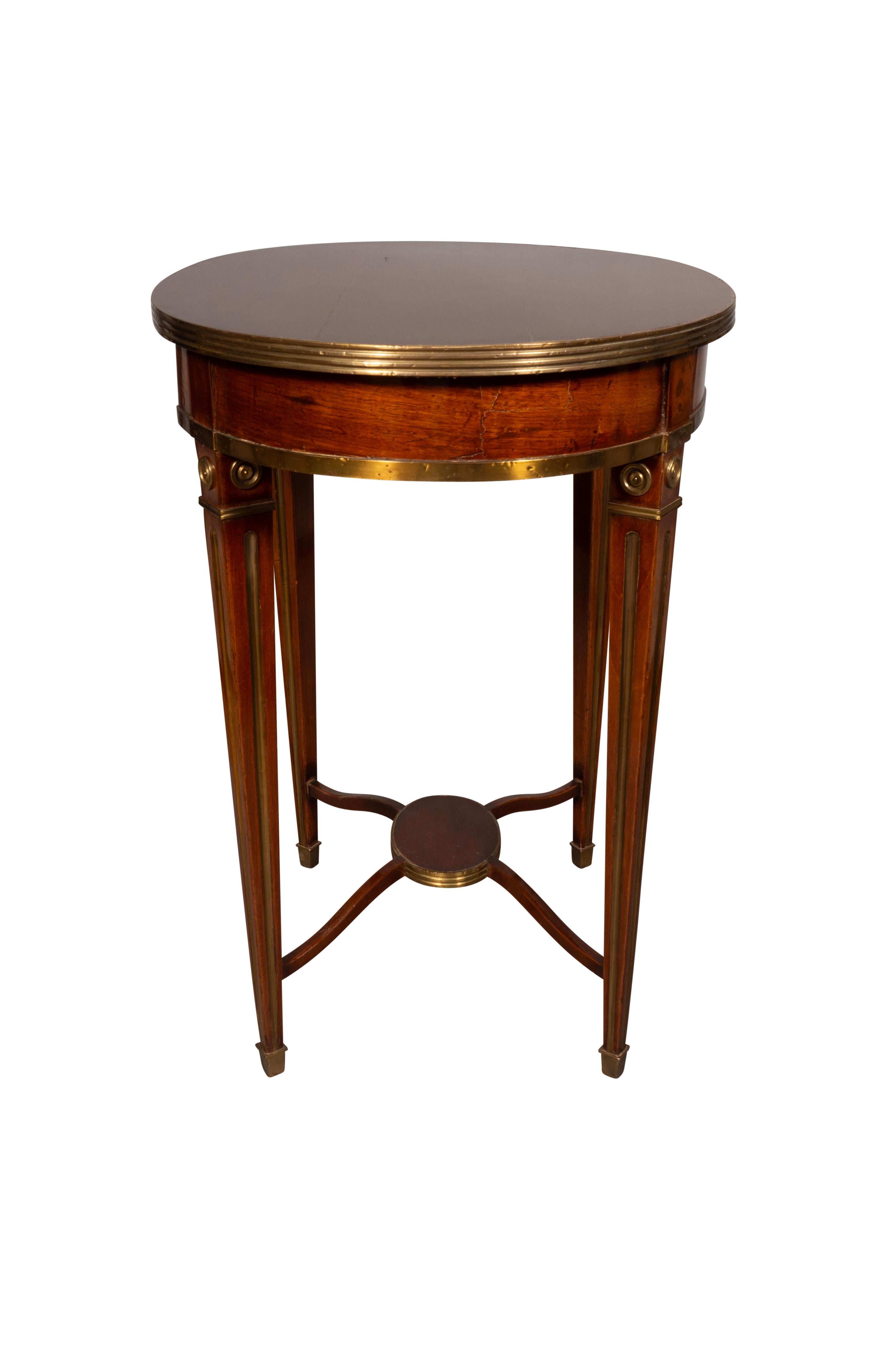Early 19th Century Russian Mahogany And Brass Mounted Occasional Table For Sale