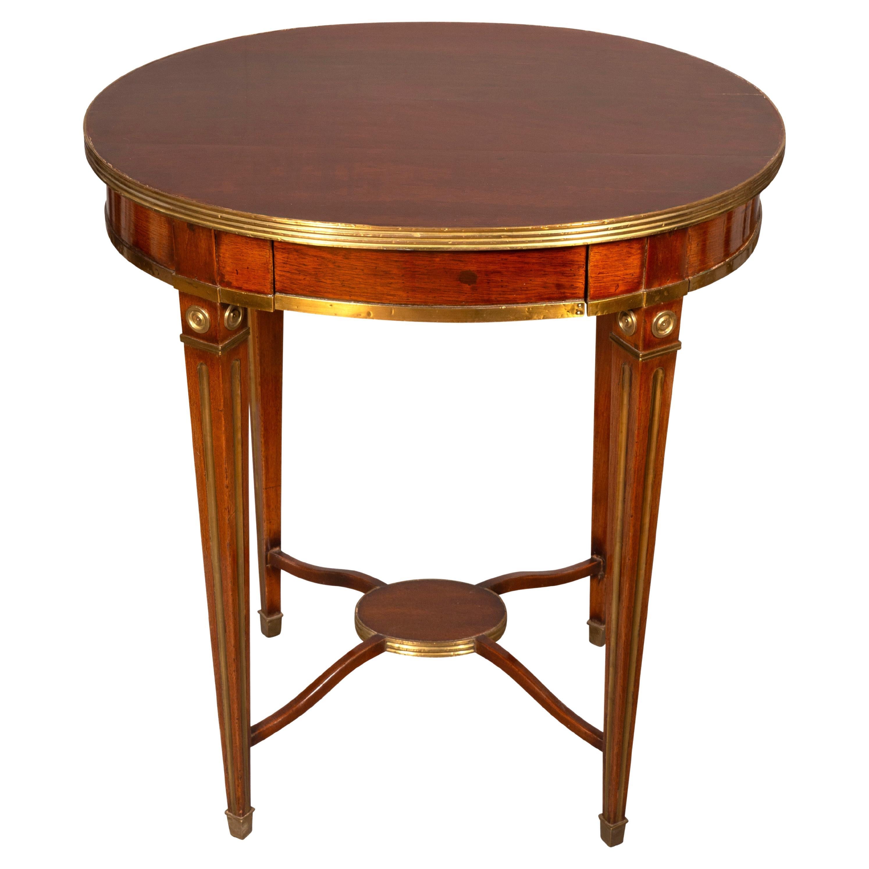 Russian Mahogany And Brass Mounted Occasional Table For Sale