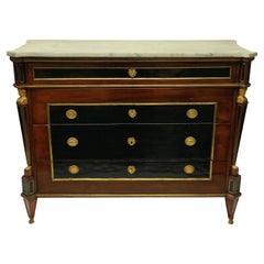 Russian Mahogany, Gilt Bronze and Marble Top Commode