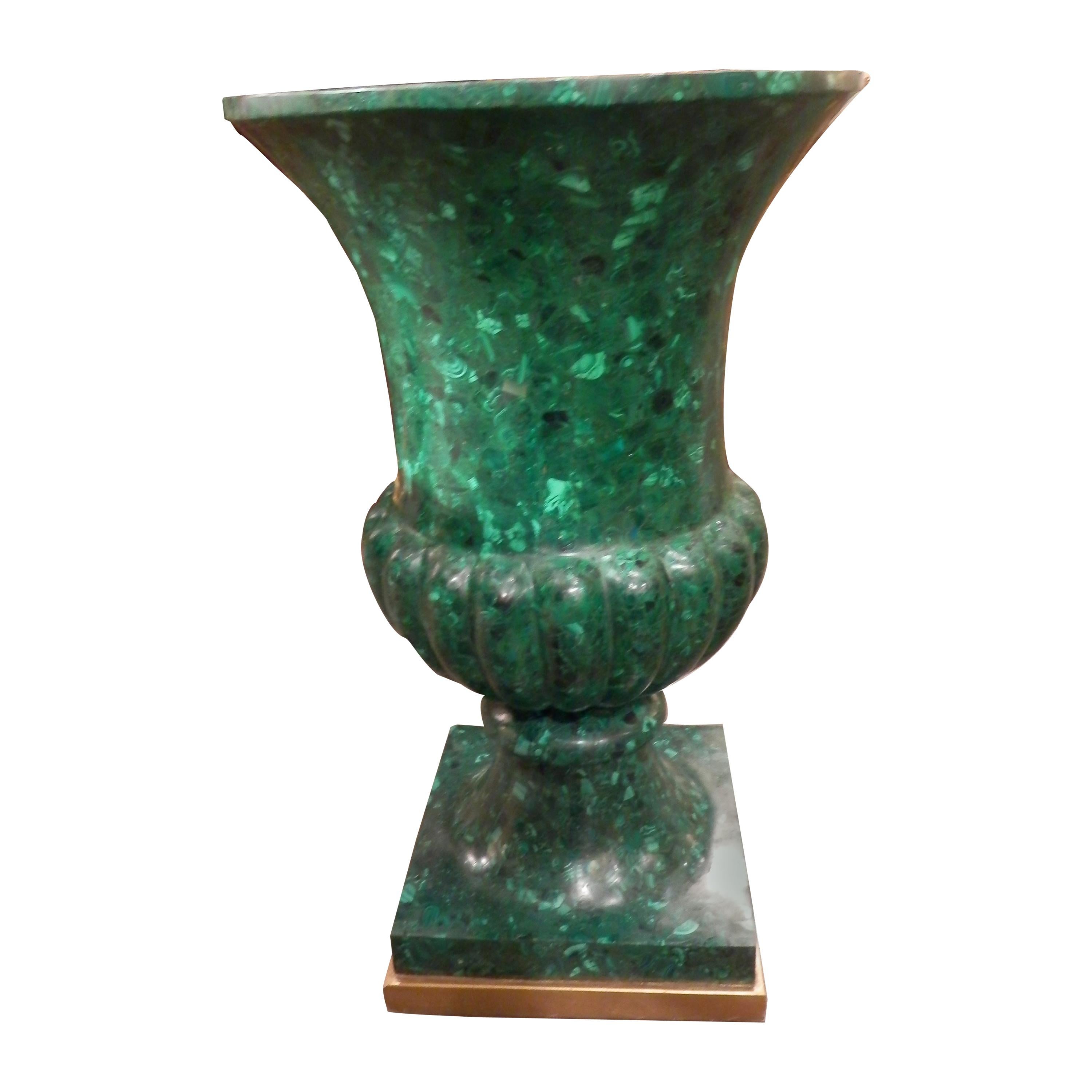 Russian Malachite Large Urn For Sale