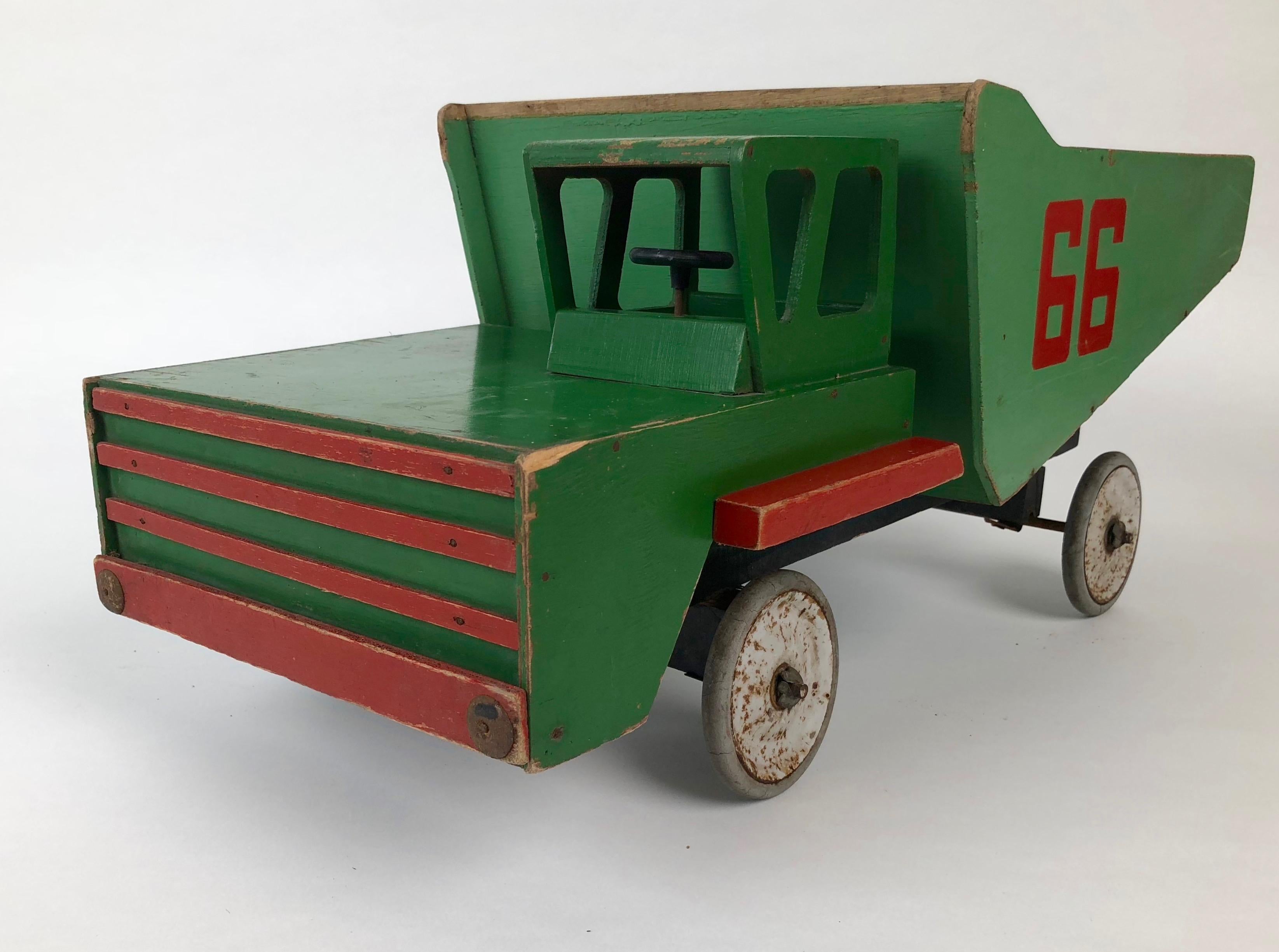 Metal Russian Midcentury Toy Truck from Wood For Sale