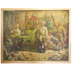 Russian Military Oil Painting