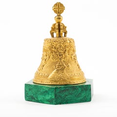 Russian Miniature Gilt Bronze Tsar Bell