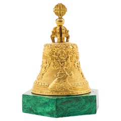 Russian Miniature Gilt Bronze Tsar Bell