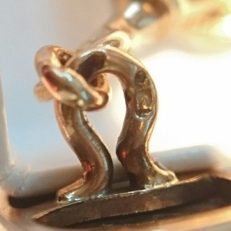 Boutons De Manchette Vintage Dorés Avec Pierre - Début 1900 - Occasion, état à Vérifier