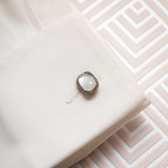 Russian Moonstone, Diamond, Gold and Silver Cufflinks, Circa 1900