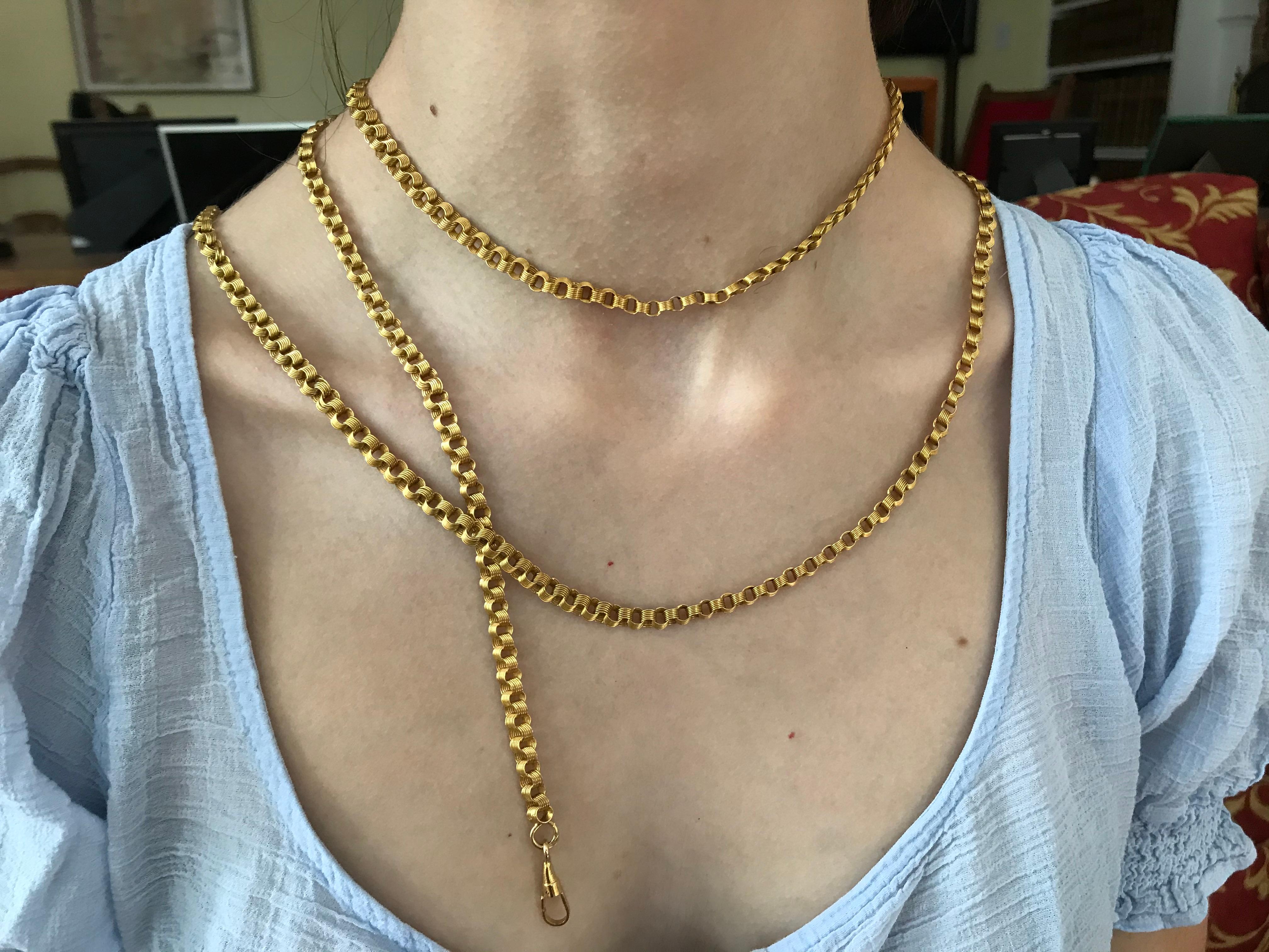 Women's or Men's Russian Imperial-era Gold Chain, Moscow, circa 1910 For Sale